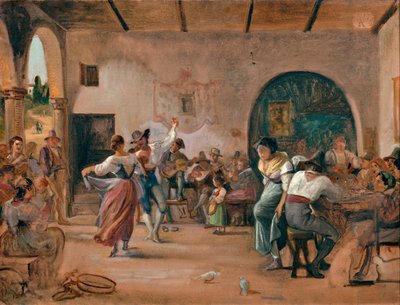 Dans in een Osteria, c.1860 door Wilhelm Marstrand