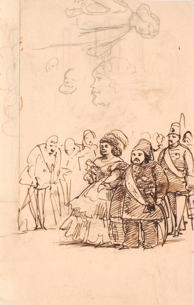 De Turkse Prins Mehemet Aly als Graaf Danners Kavalier tijdens zijn Bezoek aan Kopenhagen, mei 1859 door Wilhelm Marstrand