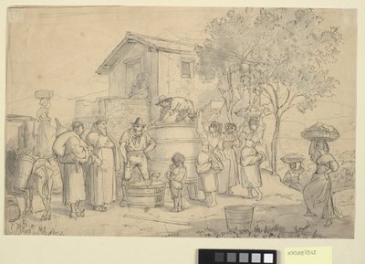 De druivenpers door Wilhelm Marstrand