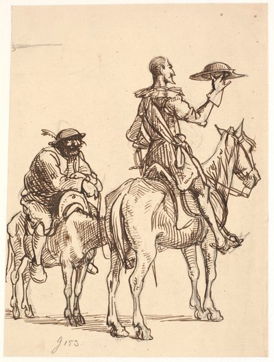 Don Quichot bekijkt zijn helm door Wilhelm Marstrand