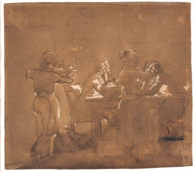 Een herbergscène door Wilhelm Marstrand