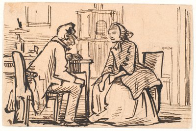 Bezoek van de weduwe door Wilhelm Marstrand