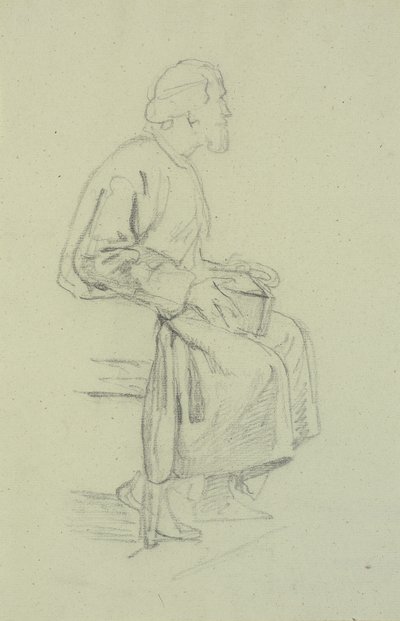Figurenstudies. Zittende oude man door Wilhelm Marstrand