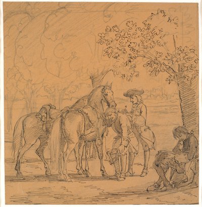 Frederik V. verleent de aanvraag van de theoloog, (C. D. Biehls Brieven, uitgegeven 1865) door Wilhelm Marstrand