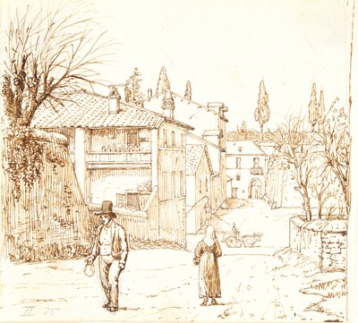 Straat in Rome of in een stad in de omgeving van Rome door Wilhelm Marstrand