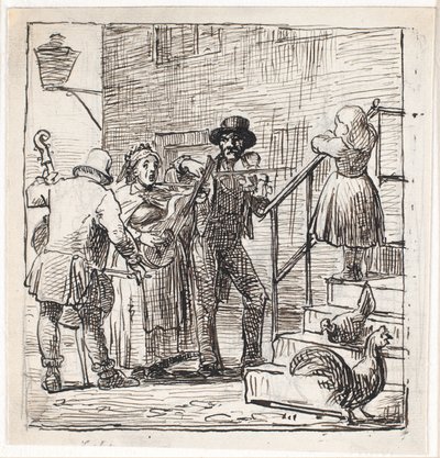 Straatmuzikanten door Wilhelm Marstrand