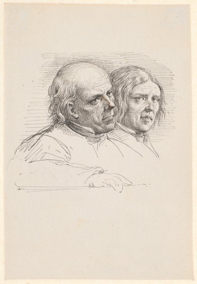 Portretstudie van twee Zweedse boeren door Wilhelm Marstrand