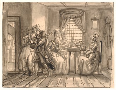 Het Bezoek van de Raadsvrouwen aan Geske door Wilhelm Marstrand