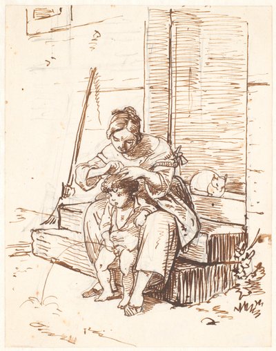 Romeinse straatscène door Wilhelm Marstrand