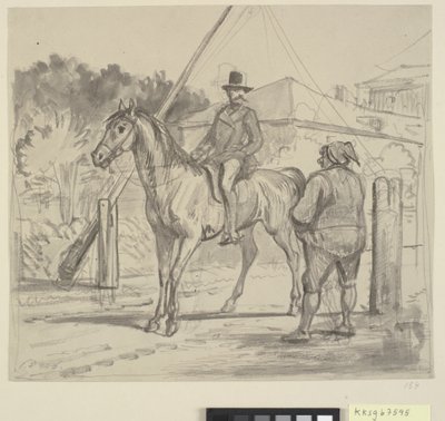 Ruiter en tolgaarder door Wilhelm Marstrand