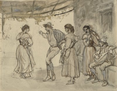 Saltarellodans door Wilhelm Marstrand