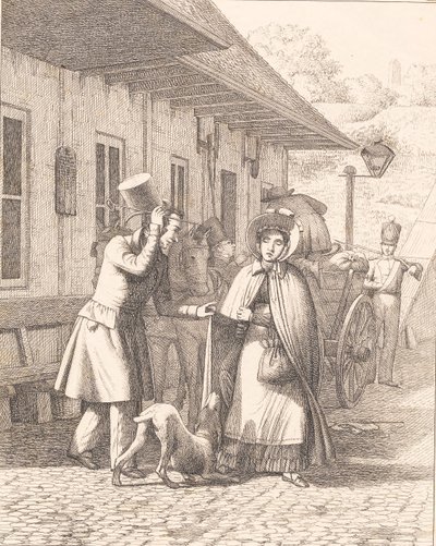 Scène buiten een consumptiekraam door Wilhelm Marstrand
