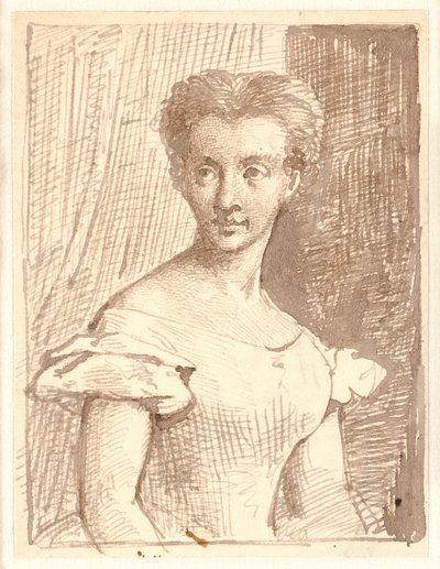 Studie van Arendse Hulegaard, zittend, naar links gekeerd door Wilhelm Marstrand