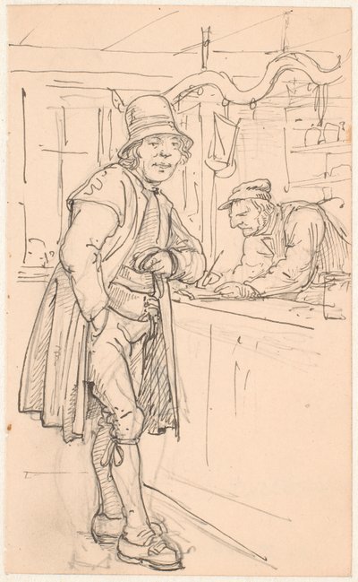 Zweedse boer bij de koopman door Wilhelm Marstrand