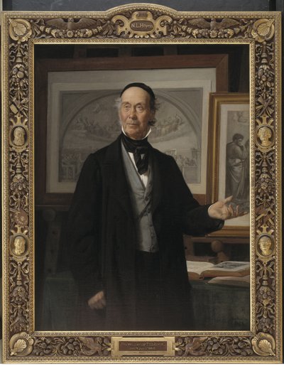 De kunsthistoricus N.L. Høyen door Wilhelm Marstrand