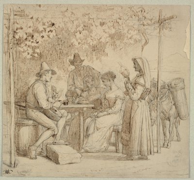 Buiten een kaasmakerij door Wilhelm Marstrand