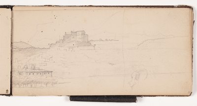 Uitzicht op een stad in een Italiaans berglandschap door Wilhelm Marstrand