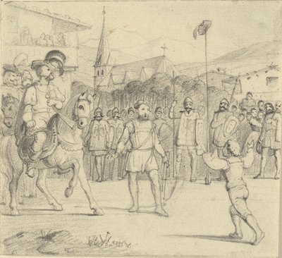 Wilhelm Tell heeft de appel van het hoofd van zijn zoon geschoten door Wilhelm Marstrand