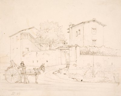 Ezelwagen buiten Porta del Popolo door Wilhelm Marstrand