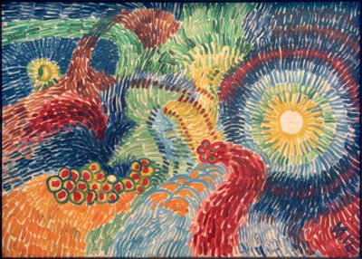 Astrale compositie XII door Wilhelm Morgner