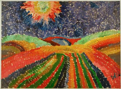 Landweg door Wilhelm Morgner