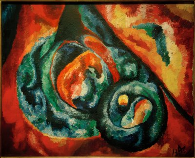 Grote astrale compositie I door Wilhelm Morgner