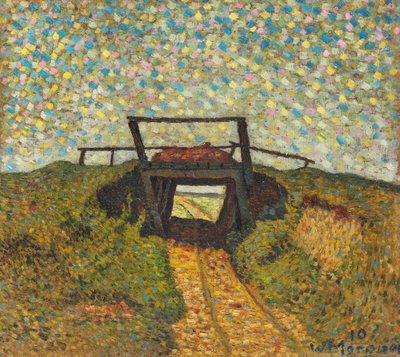 Landschap met een kleine brug bij Soest door Wilhelm Morgner