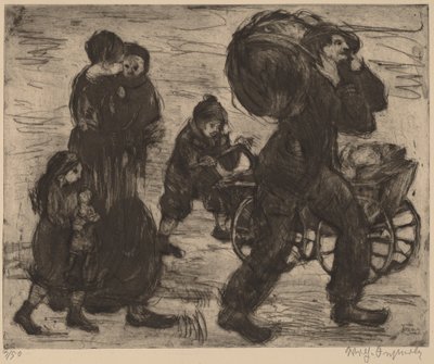 Vluchtelingengezin door Wilhelm Oesterle