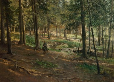Boslandschap door Wilhelm Peters