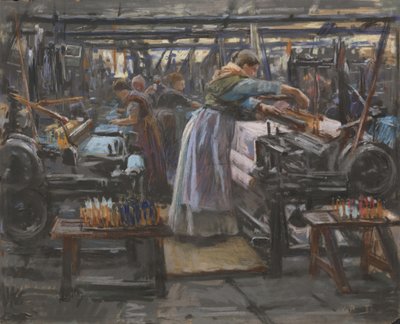 Interieur van Hjula Weverij door Wilhelm Peters