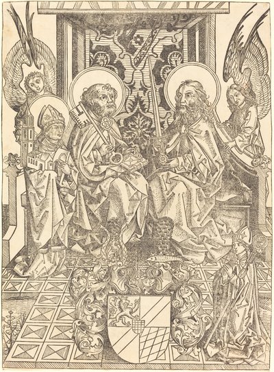 Heiligen Petrus en Paulus onder een Baldakijn door Wilhelm Pleydenwurff