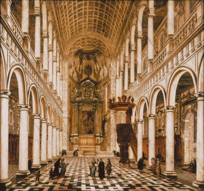 Interieur van de jezuïetenkerk in Antwerpen, 1668 door Wilhelm Schubert van Ehrenberg