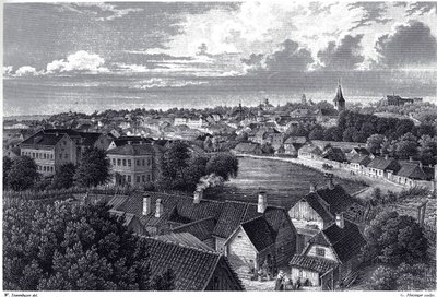 Zicht op Dorpat, ca. 1850 door Wilhelm Siegfried Stavenhagen
