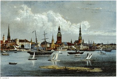Uitzicht op Riga, ca. 1855 door Wilhelm Siegfried Stavenhagen