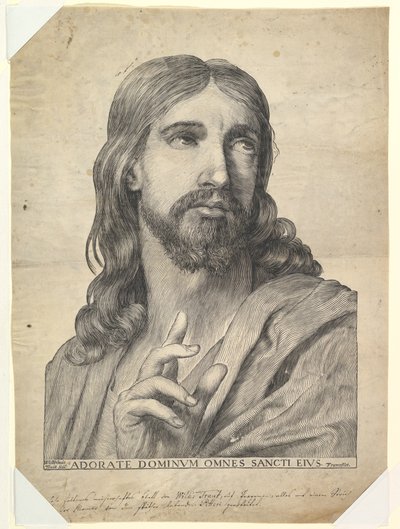 Borstbeeld van Christus zegenend, 17e eeuw door Wilhelm Traut