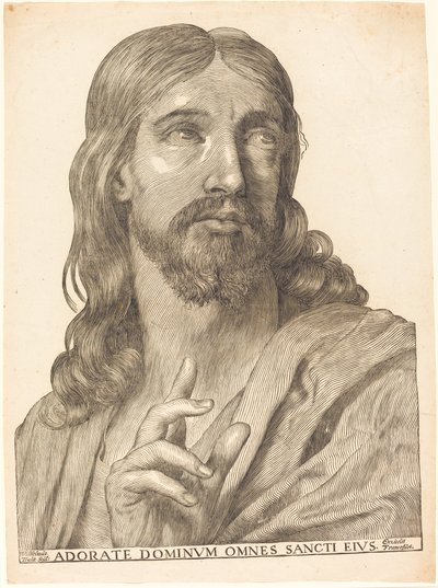Christus in Halflengte door Wilhelm Traut