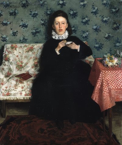 Op de canapé. 1872 door Wilhelm Trübner