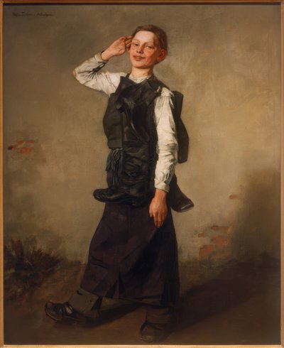 Schoenmakerjongen door Wilhelm Trübner