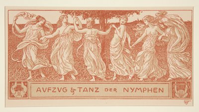 Optocht en dans van de nimfen door Wilhelm Volz