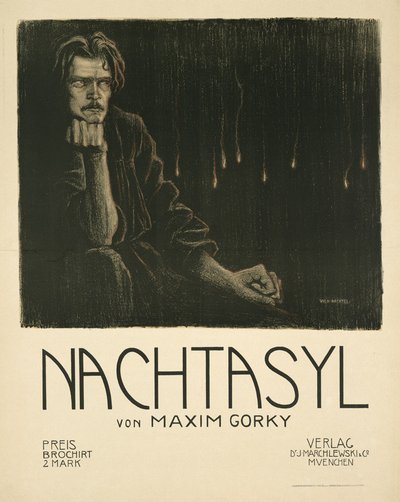 Poster voor het toneelstuk De Onderwereld door M. Gorky, ca. 1903 door Wilhelm Wachtel