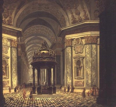 Interieur van een kerk door Wilhelm van Ehrenberg