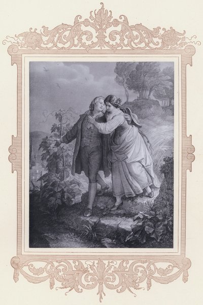 Hermann en Dorothea (litho) door Wilhelm von (after) Kaulbach