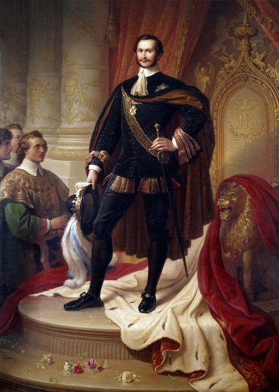 Portret van Maximiliaan II Jozef (1811-1864), koning van Beieren door Wilhelm von Kaulbach