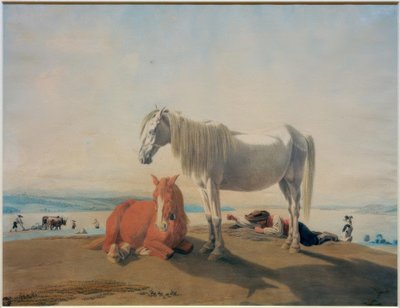 Grazende paarden aan de Starnberger See door Wilhelm von Kobell