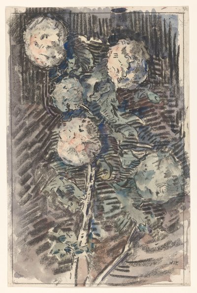 Tak met witte bloemen door Wilhelmus Johannes Steenhoff
