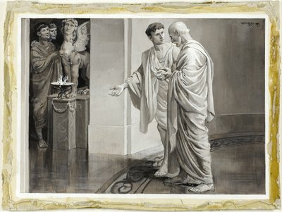 Hij ontmoette in de fluisterende vestibule, zijn jonge leerling door Will Hicock Low