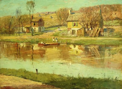 Reflecties in het water door Willard Leroy Metcalf