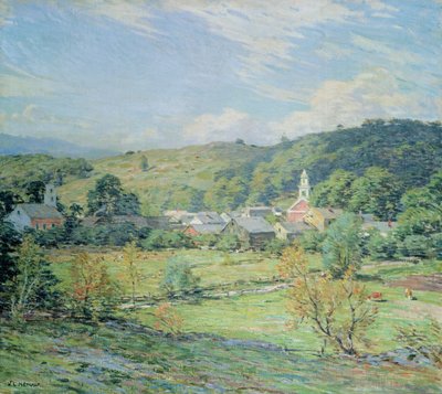 Septembermorgen, Plainfield, New Hampshire door Willard Leroy Metcalf