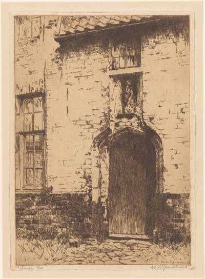 Brugge door Willem Adrianus Grondhout (signed by artist)