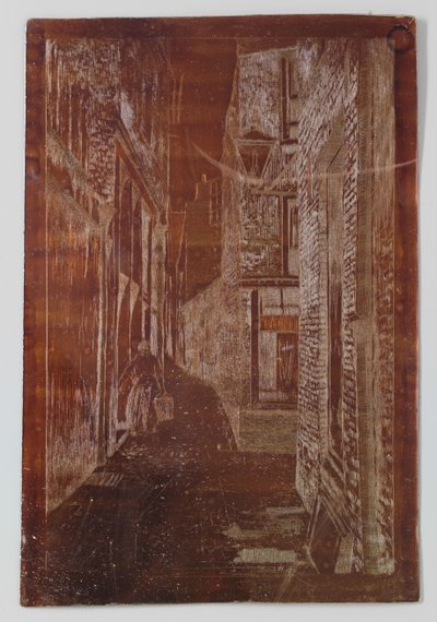Oude straat te Rijswijk of Scheveningen door Willem Adrianus Grondhout (signed by artist)